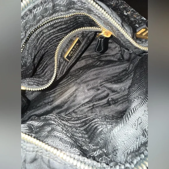 PRADA Tessuto Chevron Nylon Hobo Bag With COA - Picture 13 of 16